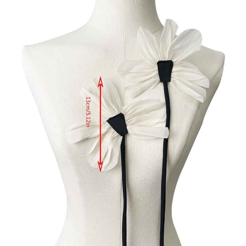 2pcs Cloth Fabric Flower Brooch Pins Lace Flower Corsage Lapel Pin for Cloth Handmade Jewelry Wedding Party Accessories