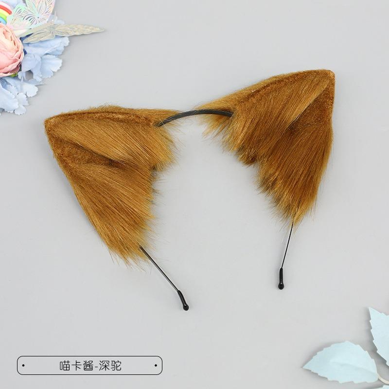 Handmade cute plush animal cat ear headgear fox ear party headband simulation animal ear hair accessories