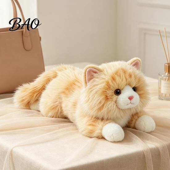 Мягкая Обнимательная Подушка-Котёнок, Реалистичная Плюшевая Игрушка Кошка Порода Рэгдолл, Реалистичное Мягкое Животное для Сна, Кожа-Дружелюбная Ткань 45см Пушистая Подушка, Комфорт