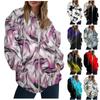 Women's Fashion Casual Printed Sweatshirt Long Sleeve With Pocket Cardigan Jacket Zipper Hoodie Coat