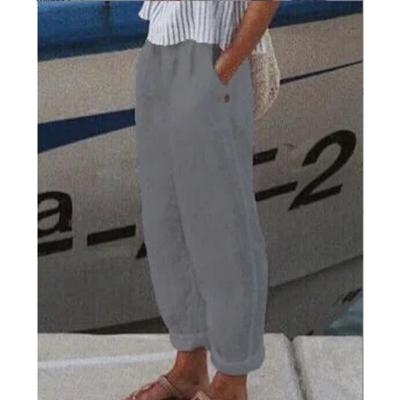 Женские летние прямые повседневные брюки больших размеров, свободные брюки с высокой талией, брюки