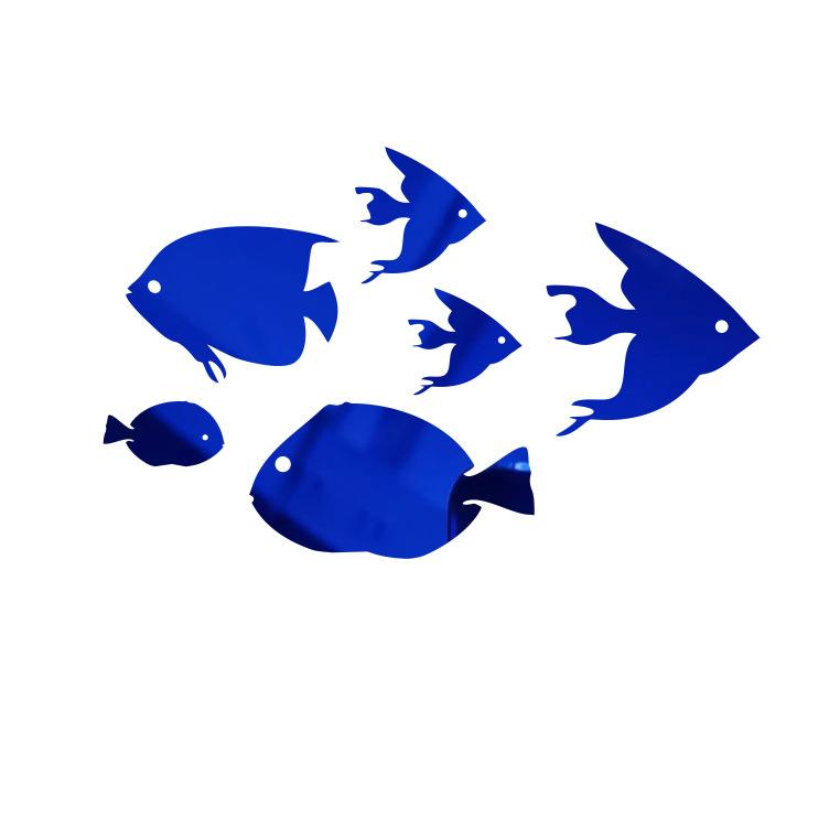 Рыбка-пузырь Океан Наклейка на стену Зеркало акриловое 3D Настенное искусство для детской комнаты и детского сада Самоклеящийся Съемный Декор