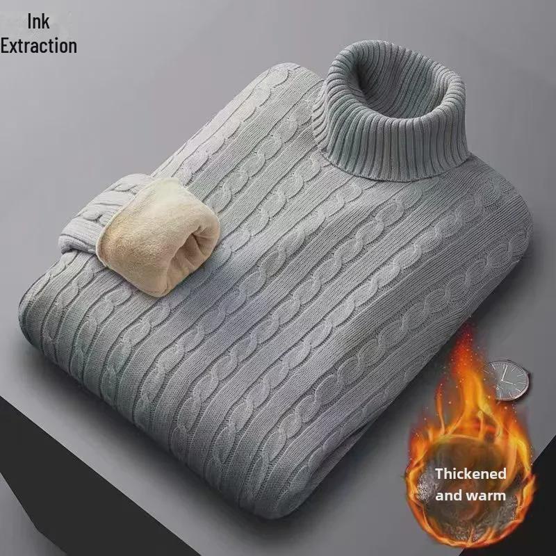 Men's Plus Velvet Thermal Underwear & Turtleneck Sweater - Zodiac Tiger/Rabbit Year Winter Collection