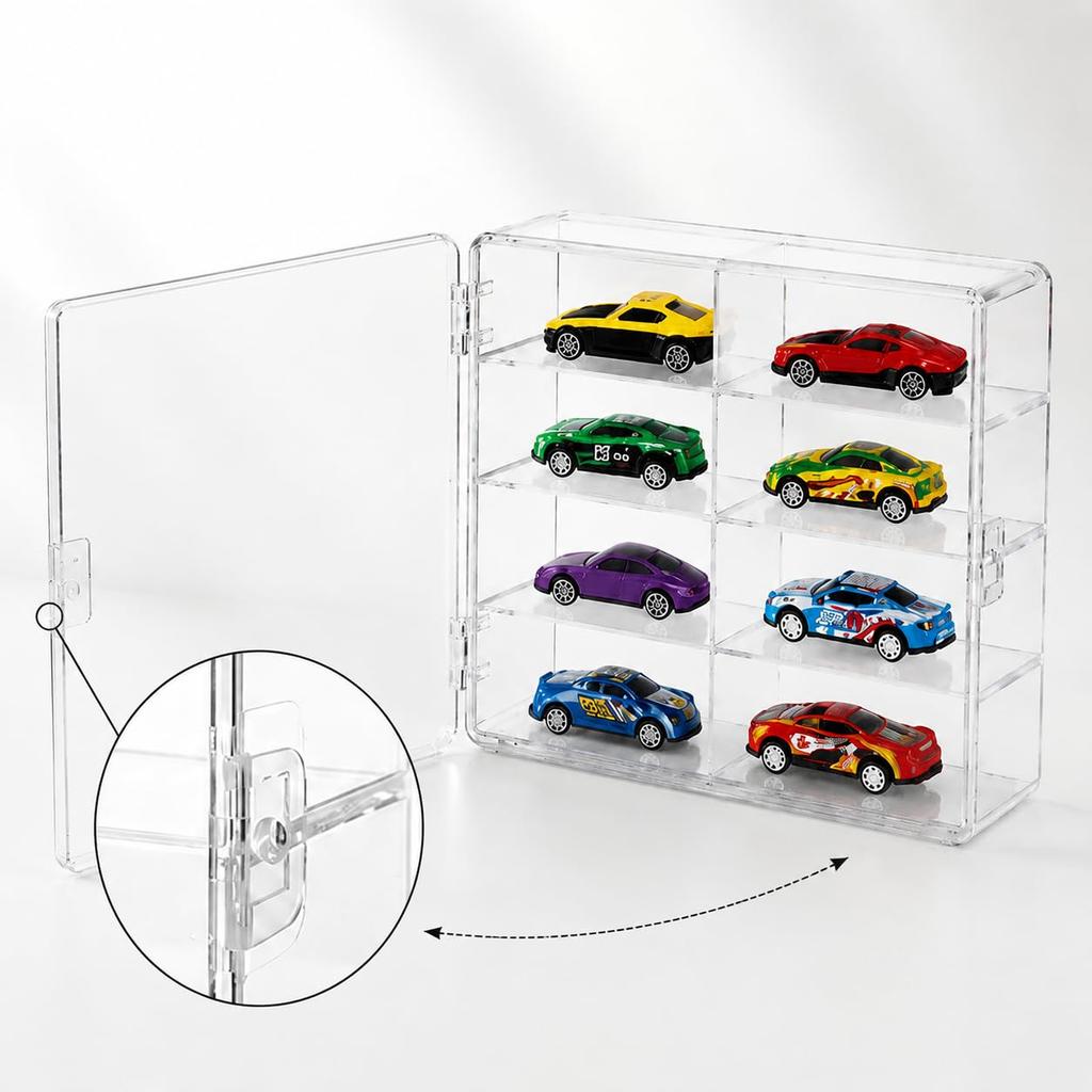 Миниатюрный Автомобильный Хранилище Tomica 8 Отсеков x 4 Прозрачный Кейс, Совместимый, Детали,