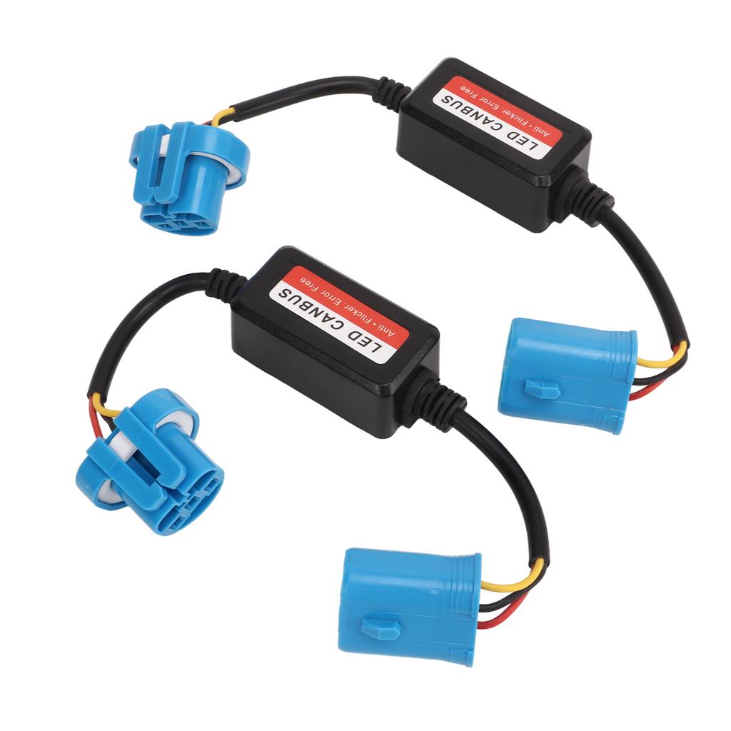 2Pcs Headlight Decoder 9007 HB5 Plug 12V DC Error Anti Flicker Resistor Canceller for LED Headlight