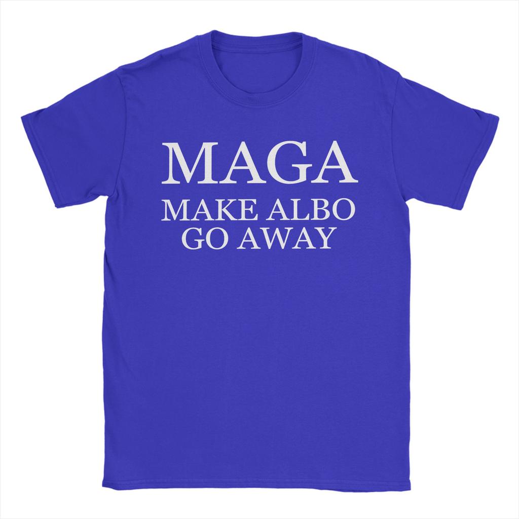 MAGA Make Albo Go Away  TShirts Men  Novelty Cotton Tee Shirt O Neck Short Sleeve T Shirts Adult Clothing