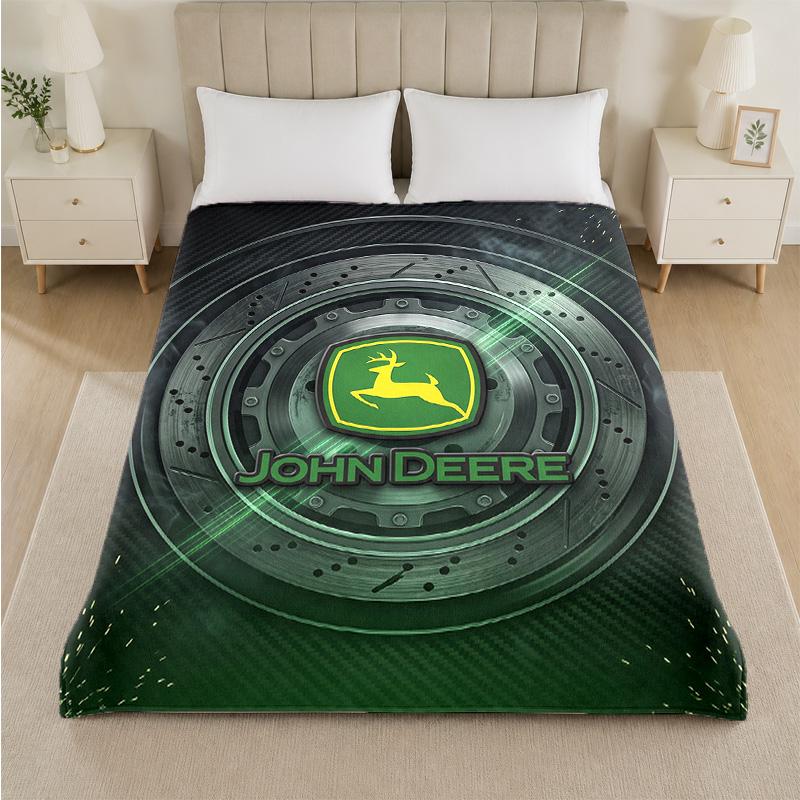 john deere Print Flannel Blanket Cozy Lightweight Plush Throw Blanket For Bed Sofa Household Use