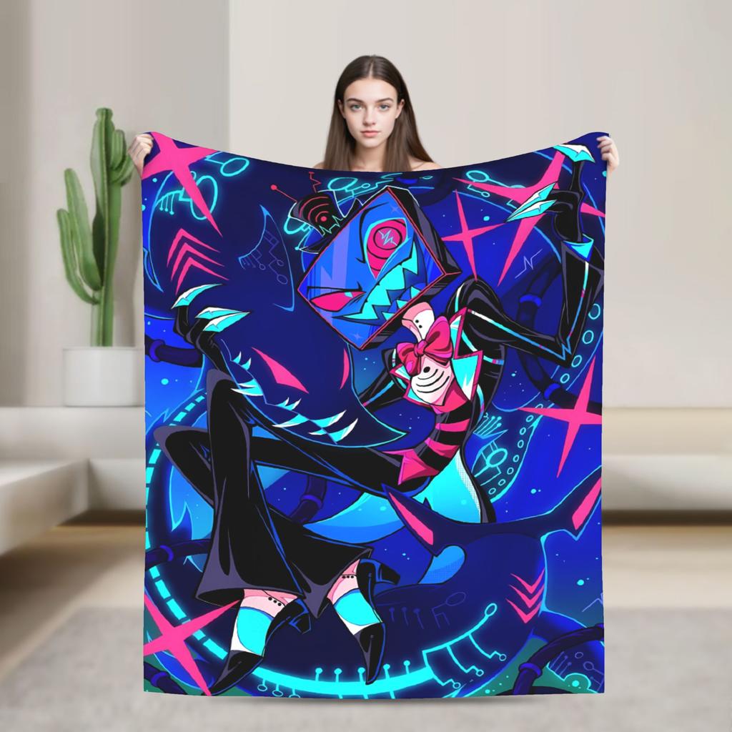 Vox Alastor Hazbin Hotels Blanket Super Soft Graphic Plush Throw Blanket For Girls Boys Living Room Flannel Bedspread Bed Cover