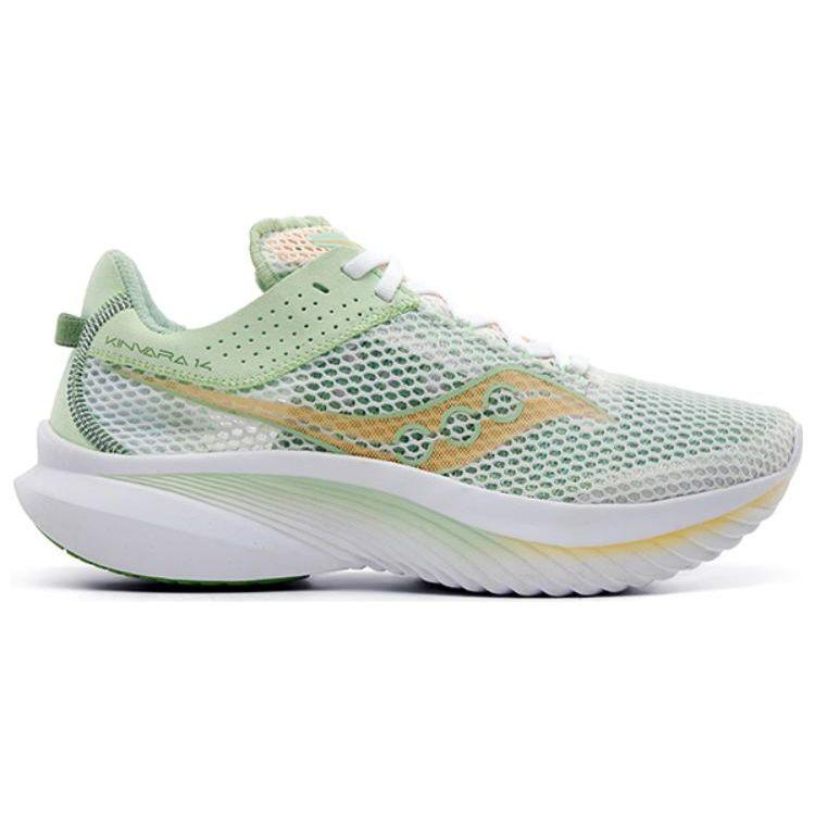 SAUCONY Kinvara 14 Comfortable Slip-Resistant Durable Lightweight Low-Top Running Shoes Women Running Shoes White Green S10823-100