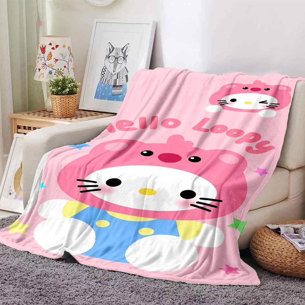 1 шт. Плед Hello Kitty Loopy Легкий фланелевый плед для дивана, кровати, путешествий, кемпинга, гостиной, офиса, дивана, кресла