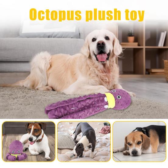 Большая пищащая игрушка для собак «Осьминог», интерактивная мягкая игрушка «Осьминог», неразрушимая игрушка для жевания и перетягивания каната в виде щенка для маленьких, средних и больших собак