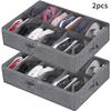 Sturdy Underbed Shoe Storage Organizer, Set of 2, Fits A Total of 24 Pairs, Underbed Shoe Closet Storage Solution with Clear Window, Breathable