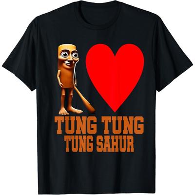 Смешная футболка I Heart Tung Tung Tung Sahur для мужчин и женщин