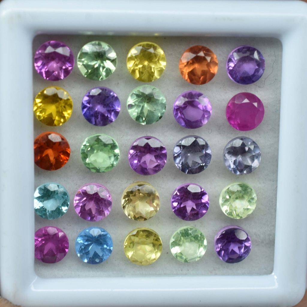 Natural Mixed Color Sapphire Loose Gemstone 10 pcs 4x4 mm Round Cut Lot September Birthstone Gift