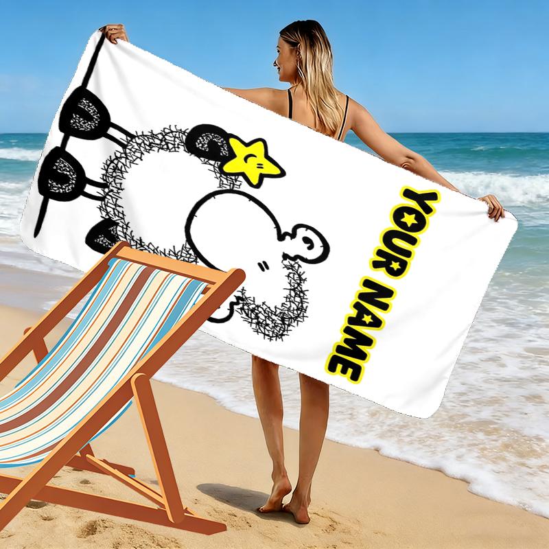 Custom Name sheep Print Beach Towel, Large Soft Quick Dry Towel for Beach Camping Swimming
