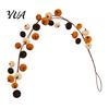 Farmhouse Harvest Door Decor Thanksgiving Pumpkin Wreath, Artificial Velvet Ornament, Fall Hanging Teardrop Decorative Wreath for Wedding Swag