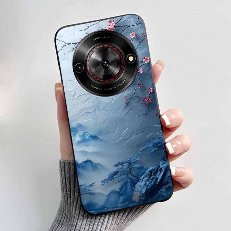 Милый Мультяшный Чехол Для ZTE Blade A75 5G/Nubia Focus 5G/Nubia Calf 5G Печатный Корпус Защитная Крышка Мягкий Силикон Черный Корпус