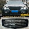 Front Bumper Grille For Mercedes W211 E-Class E280 E320 E350 E400 E500 AMG Saloon 2006-2009 Racing Grill Tuning Body Kits