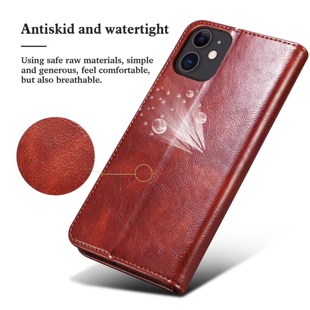 Luxury Retro Slim Leather Phone Wallet Case Stand For iPhone Xiaomi Redmi Huawei Samsung Google OnePlus Magnetic Card Flip Book Cover Bag