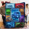 Future Tanker Trucks Showcase 2D Flat Pattern Flannel Blanket, High quality All Seasons, Home Decor, Warmth and Comfort, Perfect for Christmas Gifts.