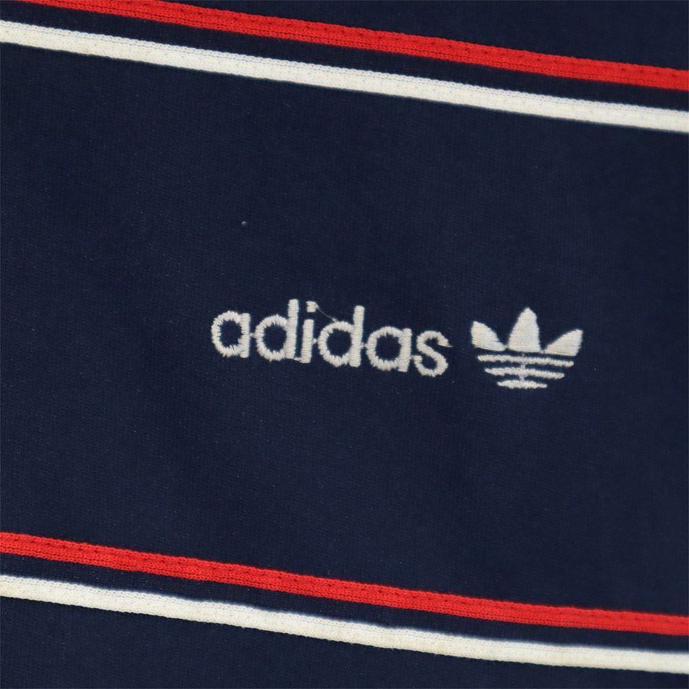 Adidas 80-е Винтажная спортивная куртка Трилистник логотип трикотажная куртка S Темно-синий Мужская Б/У