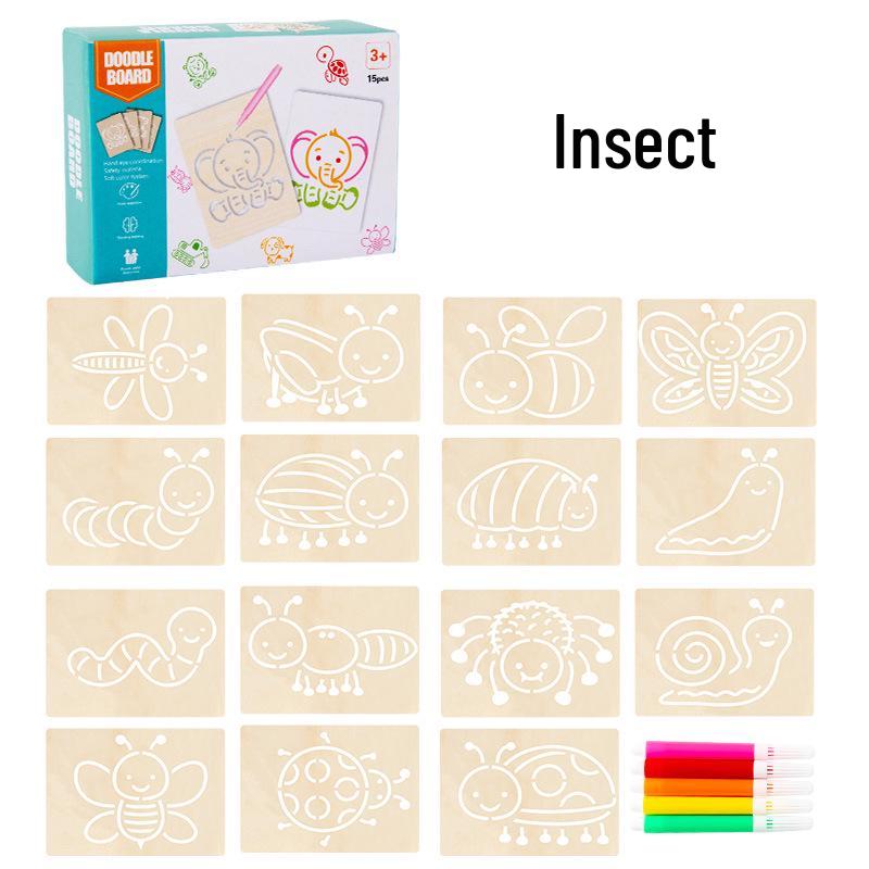 Wooden Painting & Drawing Set for Kids: Kindergarten & Primary School Beginner Art Kit