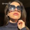 SHAUNA модные большие солнцезащитные очки «кошачий глаз» женские винтажные металлические градиентные очки UV400 мужские солнцезащитные очки