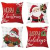 Christmas Decoration Pillow Cover Santa Claus Snowman Merry Christmas Pattern Living Room Sofa Cushion Suite Room Decoration