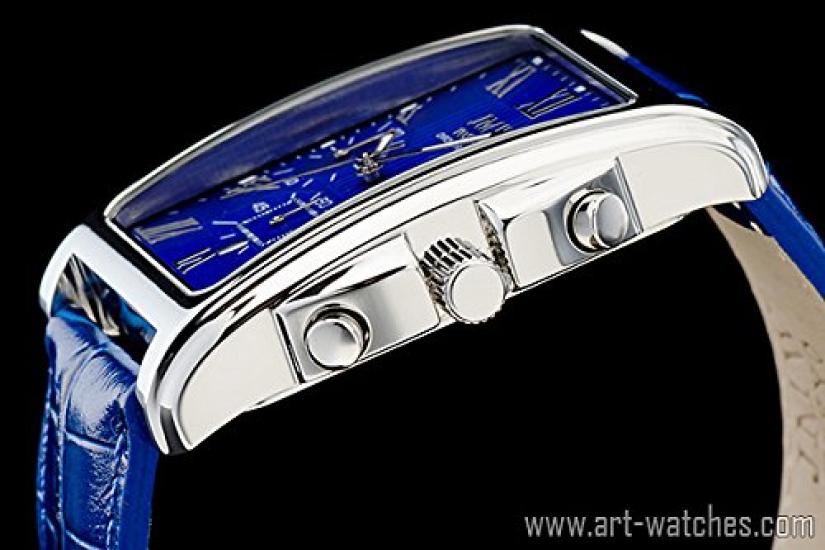 JMW TOKYO Квадратные Синие Прямоугольные Лимитированные Seiko Кварцевые Кожаные Оригинальные Деловые День Подарок до 300 штук Мужские Часы, & Серебристые, Хронограф, Издание,