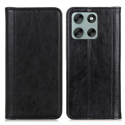 Flip Case for Motorola Moto G56 5G, Split Leather, Black
