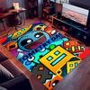 1pc Geometry Dash5 Print Area Rug - Soft, Washable Non-Slip Indoor Mat for Office Chairs, Living Room, Home Office Decorative Rug