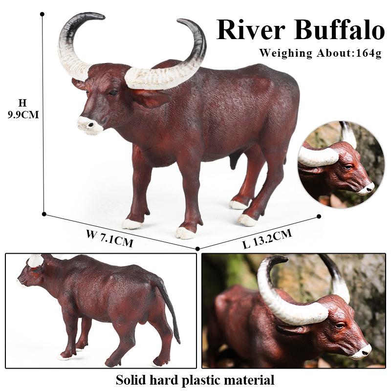 Oenux Фермерские животные Бой быков Ковбой Симуляция Домашняя птица Крупный рогатый скот Теленок Бык Вол Бык Коллекция фигурок ПВХ Модель Игрушка Детский подарок