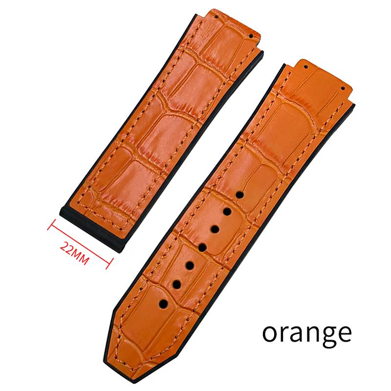 19x26 мм Настоящая Коровья Кожа Ремешок для Часов Подходит для Hublot Yubo Big Bang Мужские Classic Fusion Силиконовый Влагостойкий Ремешок для Часов