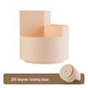 Three-Grid Rotating Pen & Makeup Brush Holder - Large Capacity, Multifunctional Japanese Office & Education Storage Box