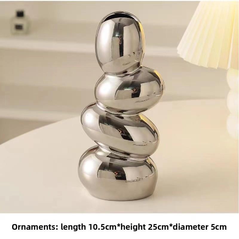 Роскошная ваза-галька декор Минималистичный цветочный горшок для гостиной ТВ-тумба Настольное украшение