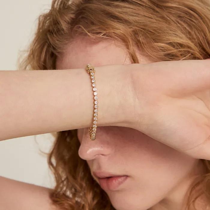[Same-day Shipping]_Silver 925 Full Bezel Tennis Bracelet #LSB26