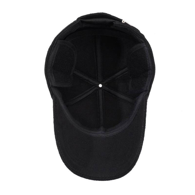 Men's Autumn Winter Baseball Cap Middle-Aged and Elderly Velvet Warm Hat Dad Ear Protection Cap