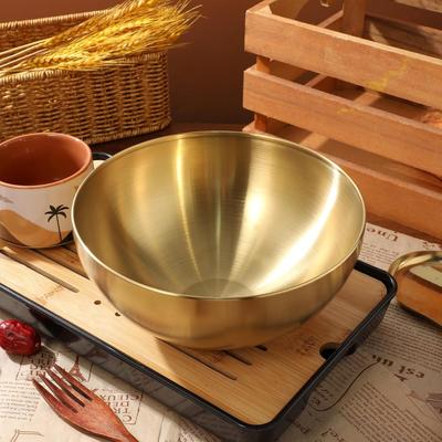 Миски для смешивания Кухонная сервировочная миска, Золотая салатница - Нержавеющая сталь, вложенная большая суповая миска, металлическая миска для хлопьев, для приготовления пищи, выпечки, приготовления салата