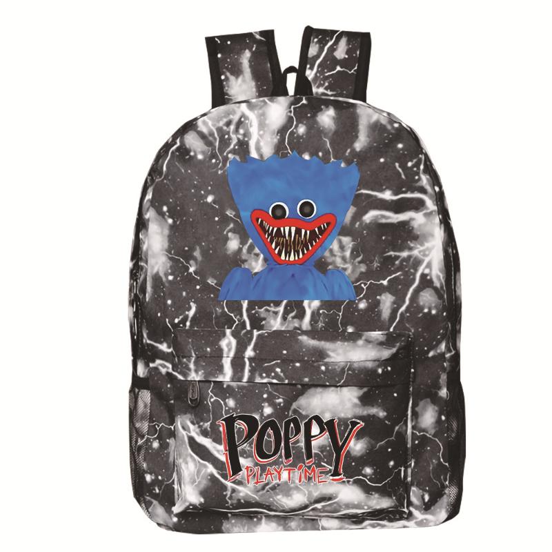 Холщовый набор рюкзаков Poppy Playtime для мальчиков - Включает рюкзак, сумку через плечо и пенал - Прочный, легкий и дышащий для школы и повседневного использования