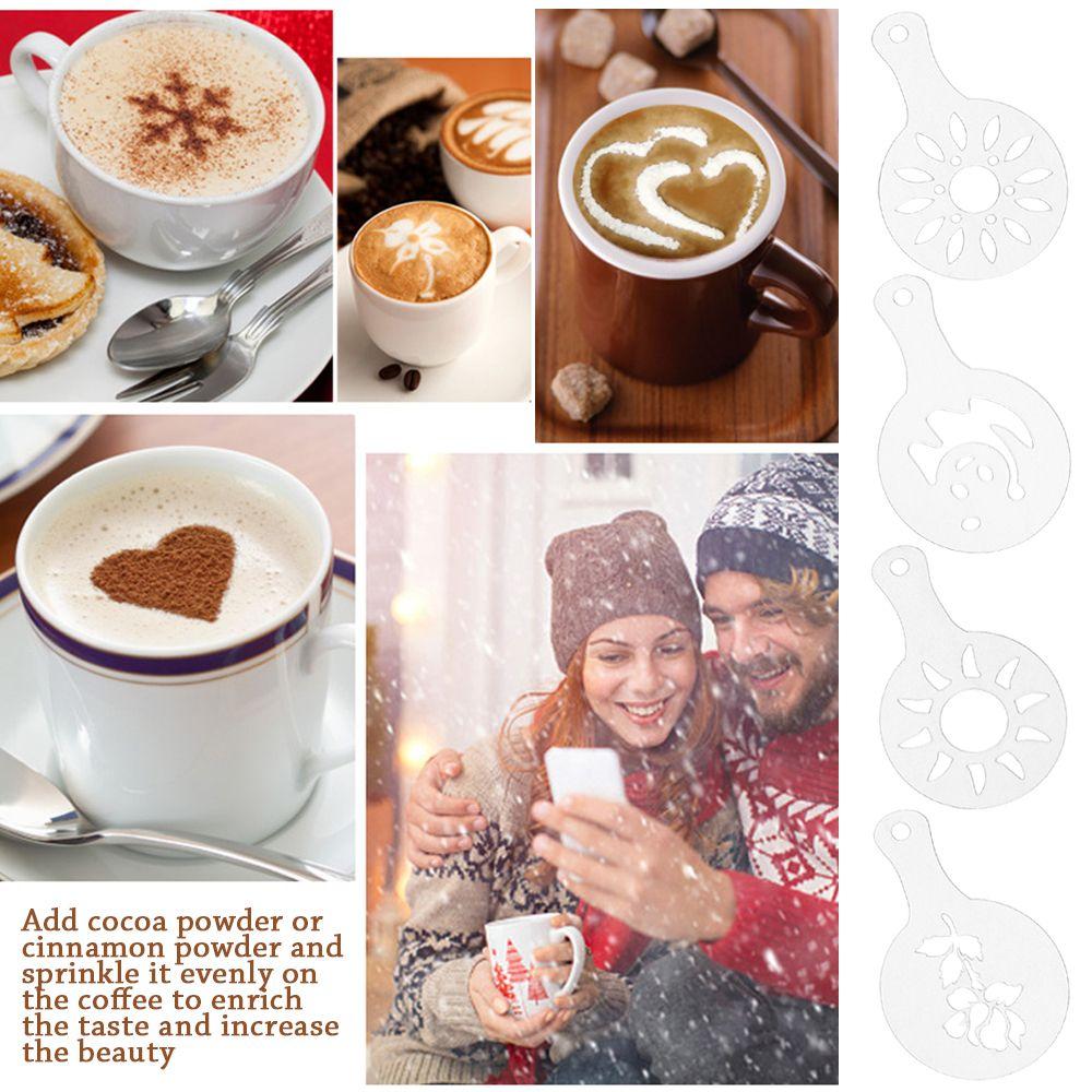 Plastic Coffeeware Pastry Tools Coffee Stencil Biscuit Mold Cookies Mould Fancy Drawing Mold