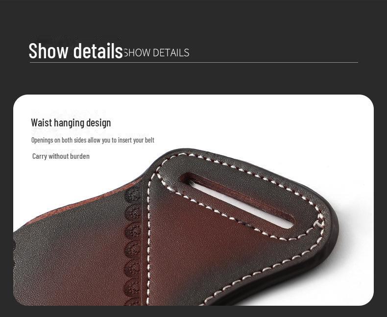 Многофункциональная тактическая кожаная поясная сумка для хранения складного ножа