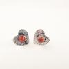 Natural Carnelian Gemstone 925 Sterling Silver Jewelry Handmade Heart Studs 0.6" EE-143-19