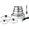 Induction Cookware Set - Arthur Martin - AM4485 - Stainless Steel - 10 Pieces - Removable Handle - All Heat Sources Including Induction