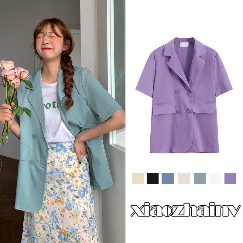 Chic Girl Korean High-quality Short-sleeve Suit Jacket Soft And Exquisite Fabric