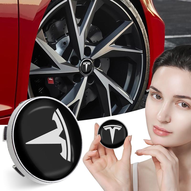 4Pcs Car Wheel Center Hub Center Cap Rim Hub Dustproof Cover Car Accessories For Tesla Model 3 Model S Model X Y SpaceX Styling