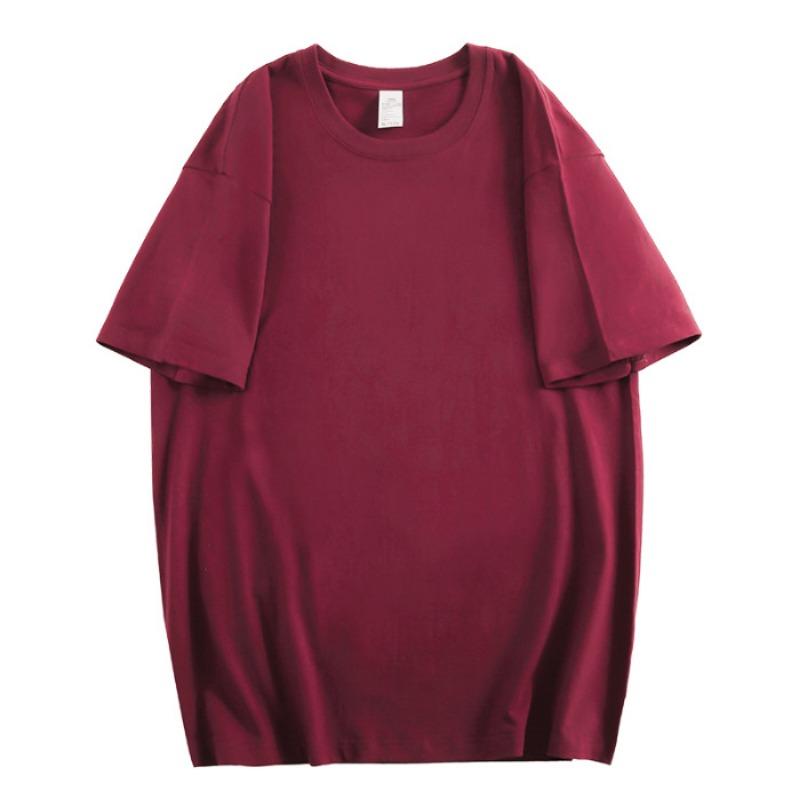 Pure Cotton Sewn Off-the-shoulder Short-sleeved T-shirt for Women's Couple Class Uniforms