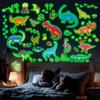DECOWALL Dinosaur Wall Stickers Dinosaur Stickers for Wall Easy Application Glow-in-the-Dark - Luminous, Glow-in-the-Night Kids' Rooms, Boys'