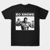 Мужская черная футболка с принтом Bo Knows Jackson // Винтажная потертая фанатская футболка из хлопка с принтом на бумаге для термопереноса без вырезания