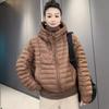 2024 осень-зима 90 утиный пуховик женский с капюшоном легкий и тонкий однотонный куртка из хлеба теплая куртка