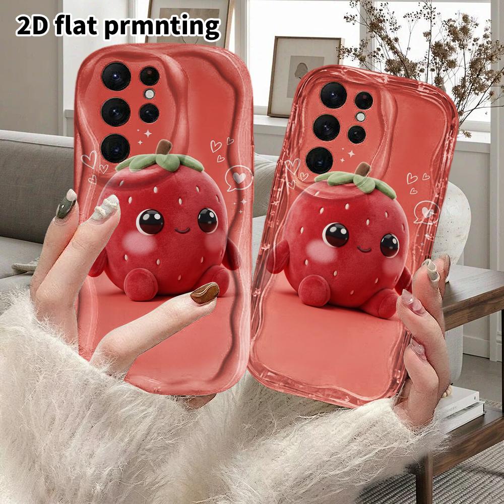 Чехол для телефона: 2D Плоский Защитный Чехол для Samsung Galaxy A34 A35 M05 M06 S20 S22 S21 FE Plus 5G, Стиль для Пары, Плюшевая Клубничная Кукла, Рождество и Хэллоуин